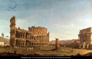 Canaletto - Colosseum and Arch of Constantine, Rome. 18th c.