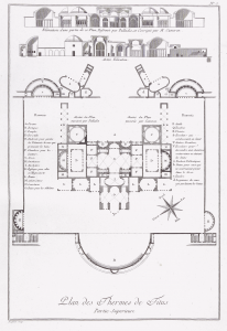 Ponce (1786). Map of the Baths of Titus, after Piranesi.