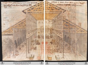 Grimaldi, Interior of Old St Peter's. Barberini ms lat. 2733, f.104v-105r.