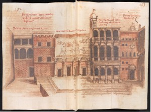 Ms Barberini lat. 2733. Grimaldi, Old St Peter's basilica, Rome. Facade