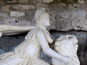 Plaster copy and restoration of the tauroctony. The head is wrong, tho.